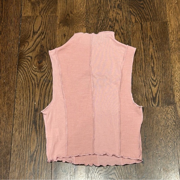 Rebelflow Pink Ribbed Cutout Tank Top - Picture 8 of 9